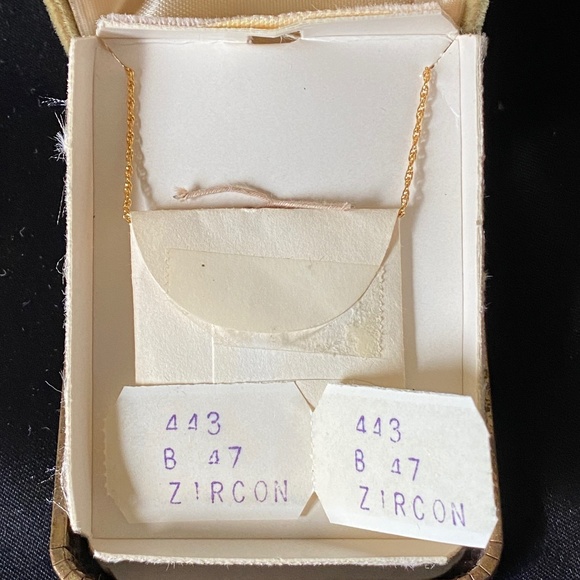 Van Dell I Blue Zircon 14KT Gold Overlay Necklace - Picture 4 of 16